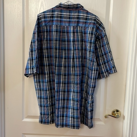 NWT Callaway Golf Short Sleeve Button Up Shirt Size XXL Blue Plaid - Picture 5 of 7